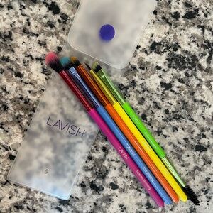 Lavish: Neon Rainbow 5 Piece Brush Set for the Eyes